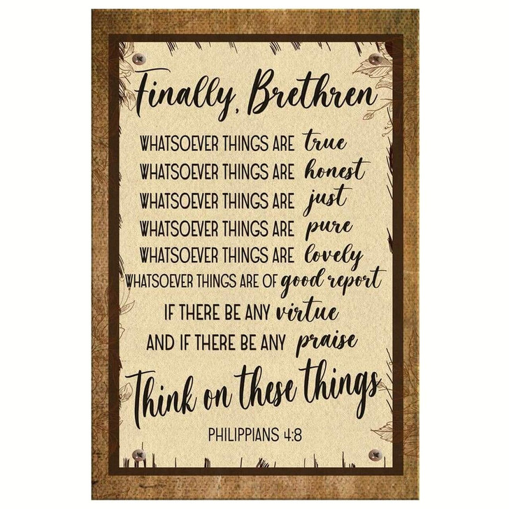 Whatsoever Things Are True Philippians 4:8 Wall Art Canvas Bible Verse Canvas Inspirational Scripture Wall Decor To