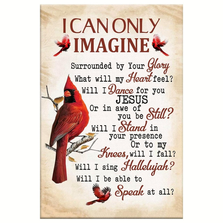 I Can Only Imagine Cardinal Christian Wall Art Canvas Bible Verse Canvas Inspirational Scripture Wall Decor For Faith