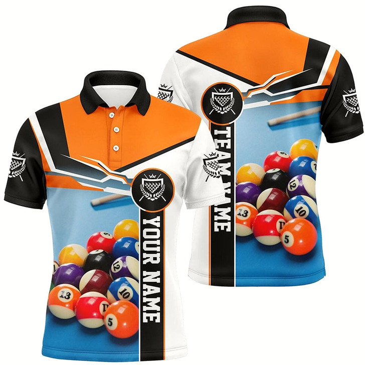 Goofygearprints Personalized Billiards Game 3D Printed Polo Shirts For Men, Best Custom Billiard Polo Shirts
