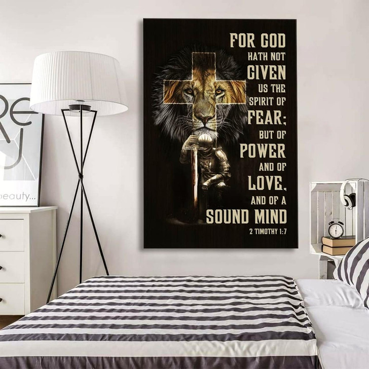 2 Timothy 1:7 For God Hath Not Given Us The Spirit Of Fear Wall Art Canvas Bible Verse Canvas Courageous Scripture Wall