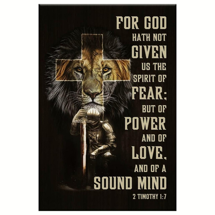 2 Timothy 1:7 For God Hath Not Given Us The Spirit Of Fear Wall Art Canvas Bible Verse Canvas Courageous Scripture Wall