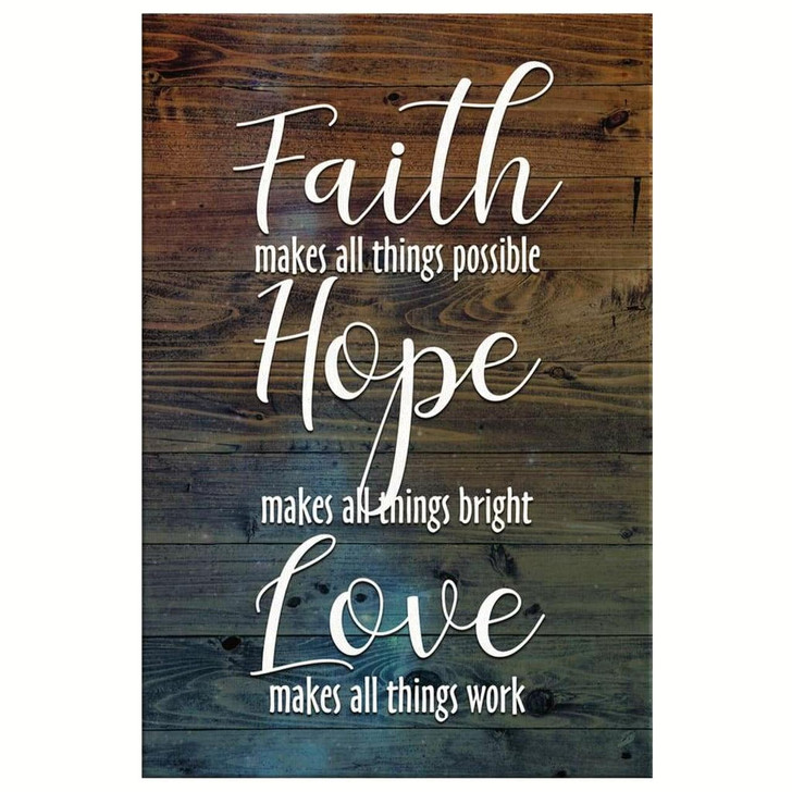 Faith Makes All Things Possible Hope Makes All Things Bright Wall Art Canvas Bible Verse Canvas Inspirational Scripture