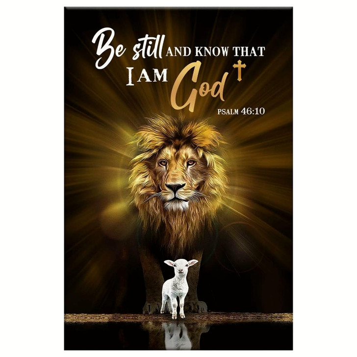 Christian The Lion The Lamb Be Still And Know Wall Art Canvas Bible Verse Canvas Inspirational Christian Scripture Decor
