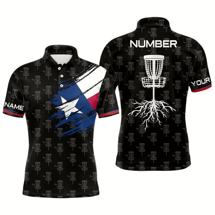 Goofygearprints Mens Disc Golf Shirt Texas Flag Basket Tree Customized Patriotic Disc Golf Shirts For Men