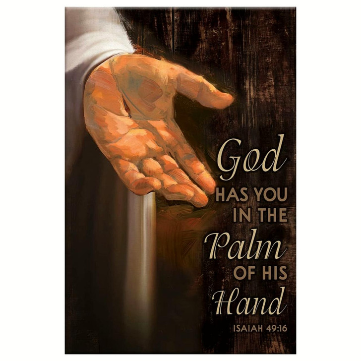 Isaiah 49:16 God Has You In The Palm Of His Hand Wall Art Canvas Bible Verse Canvas Christian Assurance Scripture Wall