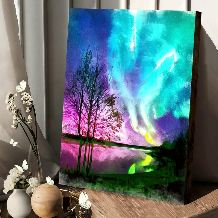 Northern Lights Painting Canvas Wall Art Captivating Home Decor Living Room Stunning Nature Art For Spiritual And