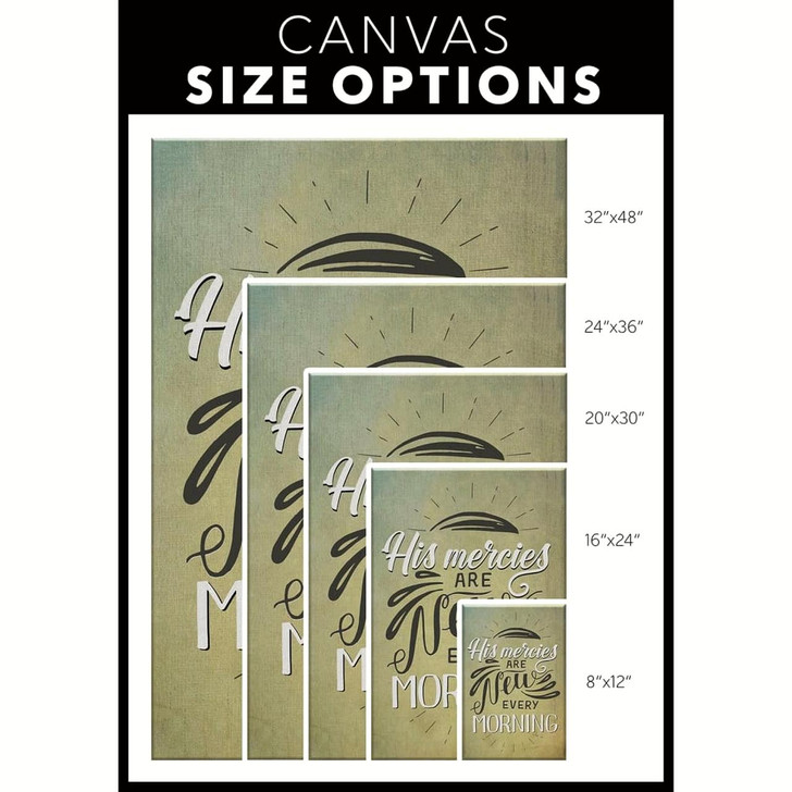 Lamentations 3:22-23 His Mercies Are New Every Morning Canvas Wall Art Christian Bible Verse Prints Encouraging Wall
