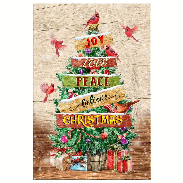 Joy Love Peace Believe Christmas Canvas Wall Art Christian Bible Verse Prints Perfect Christmas Gifts For Faithful Homes