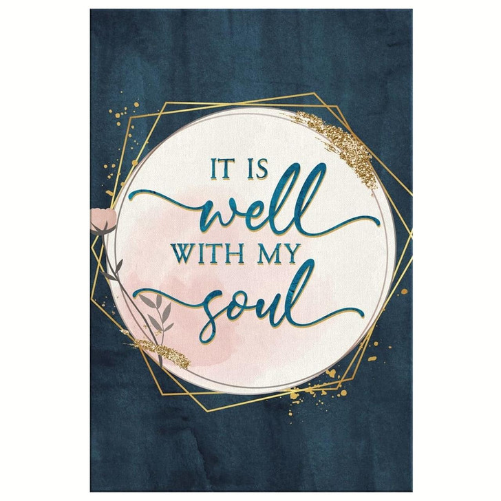 It Is Well With My Soul Christian Hymn Lyrics Canvas Wall Art Bible Verse Prints Calming And Encouraging Wall Decor For