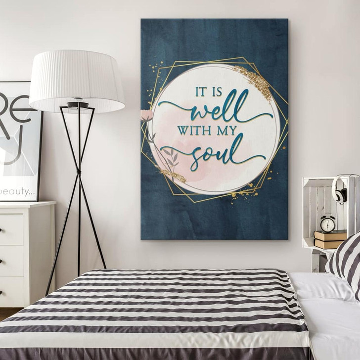 It Is Well With My Soul Christian Hymn Lyrics Canvas Wall Art Bible Verse Prints Calming And Encouraging Wall Decor For