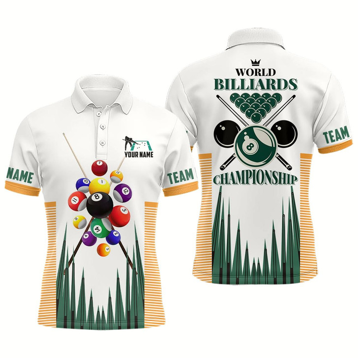 Goofygearprints Personalized World Billiards Championship 3D Polo Shirts For Men, Best Custom Billiard Shirts Style 1