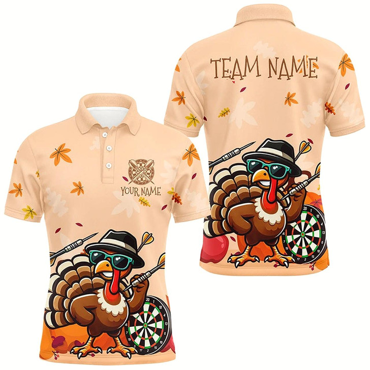 Goofygearprints Orange Funny Turkey Autumn Men Darts Shirts Custom Thanksgiving Shirt Gift For Darts Lover Style 2