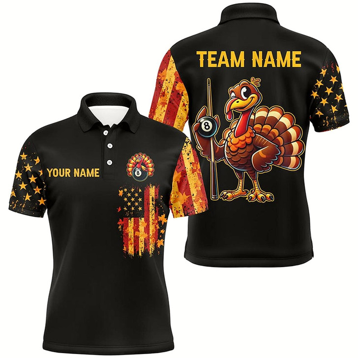 Goofygearprints Funny Turkey Autumn Us Flag Men Darts Shirts Custom Patriotic Thanksgiving Shirts For Darts Lover