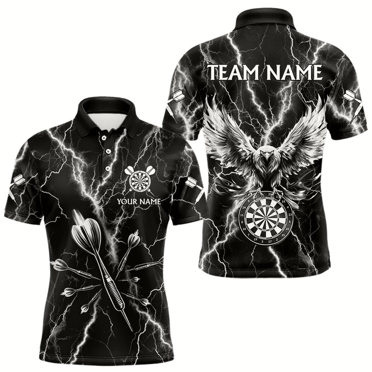 Goofygearprints Personalized Black White Darts Arrow Thunder Lightning Dart Shirt For Men Custom Eagle Dart Jerseys