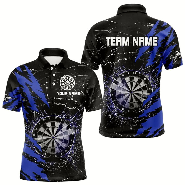 Goofygearprints Black And Blue Darts Board Break Glass Custom Dart Shirts For Men, Darts Team Shirts Dart Jerseys Style 1