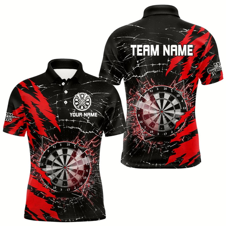 Goofygearprints Black And Red Darts Board Break Glass Custom Dart Shirts For Men, Darts Team Shirts Dart Jerseys Style 2
