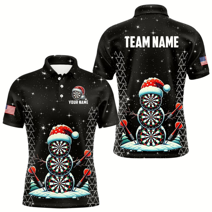 Goofygearprints Custom Galaxy Funny Snow Darts Board Christmas Dart Shirts For Men, Xmas Black Dart Jersey Gifts