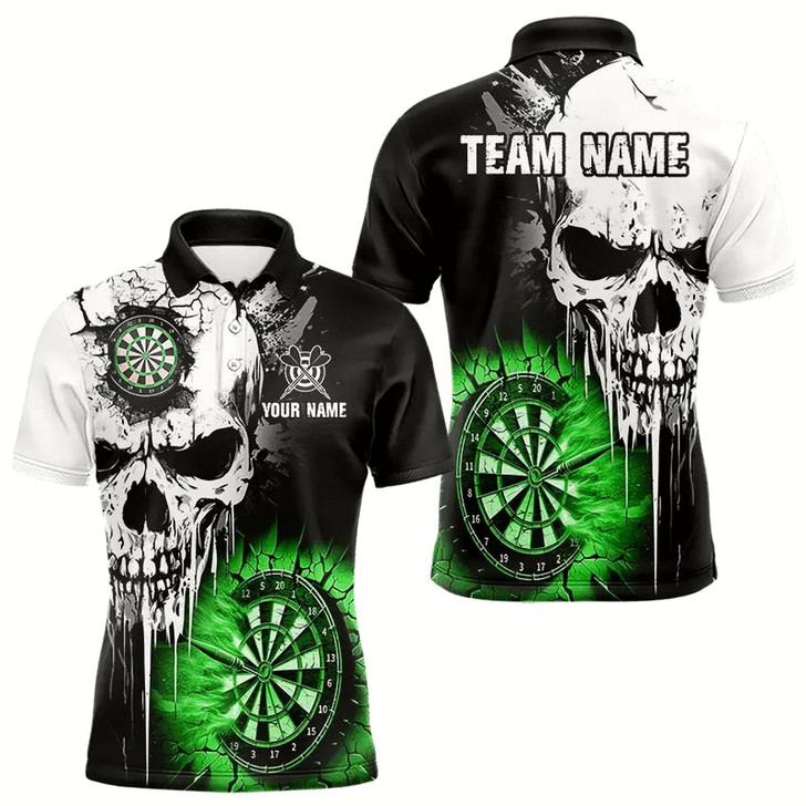 Goofygearprints Personalized Grunge Skull Crack Wall Men Dart Shirts Custom Darts League Team Jerseys Style 1