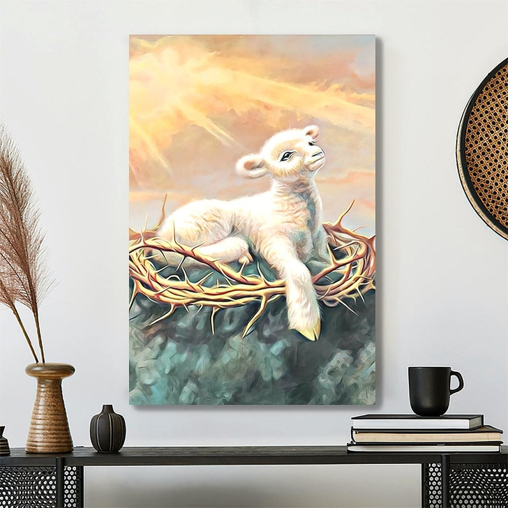 Behold The Lamb Christian Canvas Wall Art Faith Decor Religious Christian Art For Home