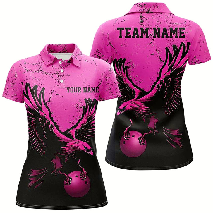 Goofygearprints Custom Pink Eagle Men Bowling Team Shirts Grunge Vintage Bowling Team Jerseys Outfits Style 2