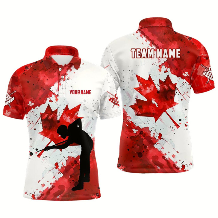 Goofygearprints Personalized Canada Flag Player Billiard Shirts For Men, Patriotic Canada Day Billiard Jerseys Style 4