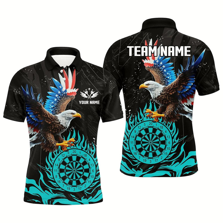 Goofygearprints Personalized 3D Eagle American Flag Patriotic Darts Shirts For Men Custom Flame Darts Jerseys