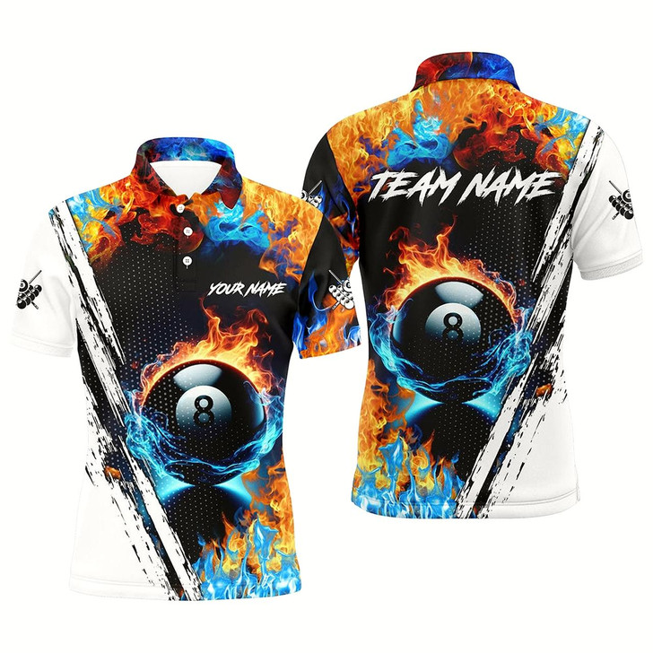 Goofygearprints 8 Ball Pool Water Fire Custom 3D All Over Print Billiard Shirts For Men, Billiard Team Jerseys