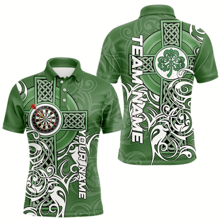 Goofygearprints Green Irish Tribal Cross St Patrick'S Day Mens Darts Shirts Custom Lucky Darts Team Jerseys Style 2