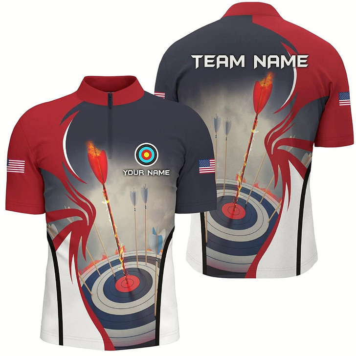Goofygearprints Customized Jersey Archery Target 3D Men Quarter-Zip Shirts Best Performance Archery Shirts