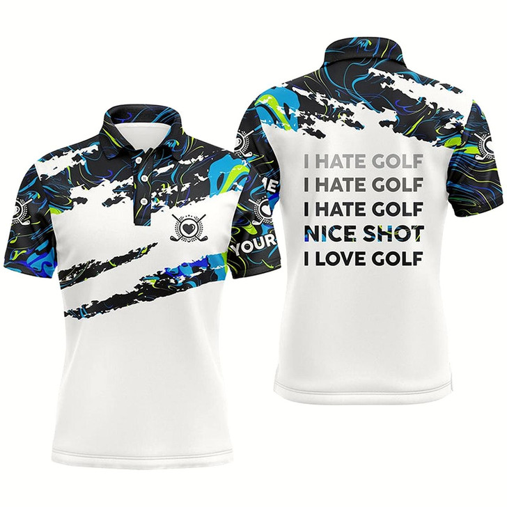 Goofygearprints Funny Golf I Hate Golf Nice Shot I Love Golf Camo Mens Golf Polo Shirts Custom Mens Golf Clothing