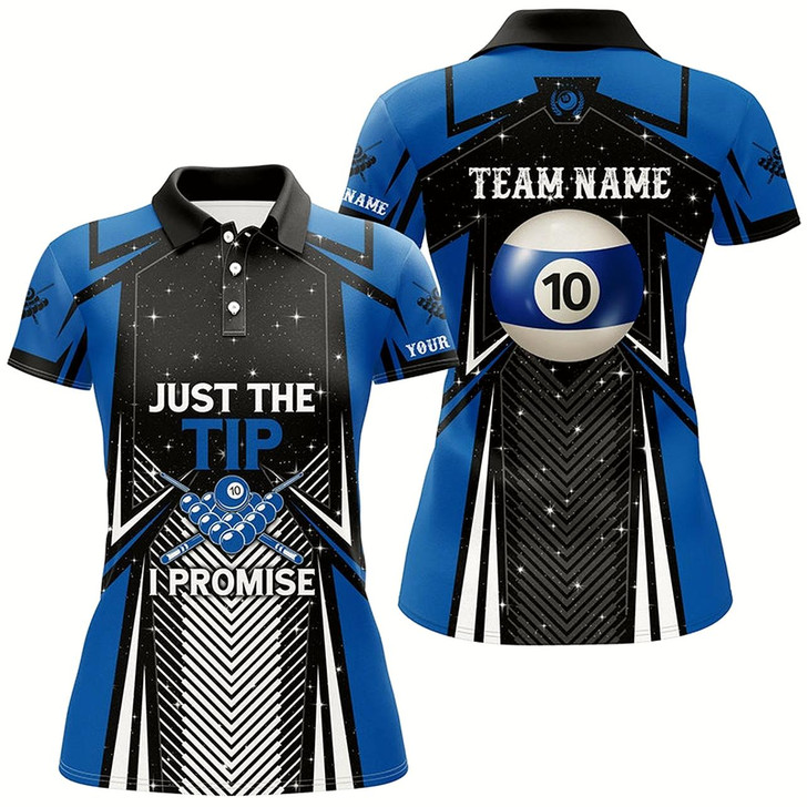 Goofygearprints 10 Ball Pool Billiard Just The Tip I Promise Women Polo Shirts Custom Pool Team League Jerseys