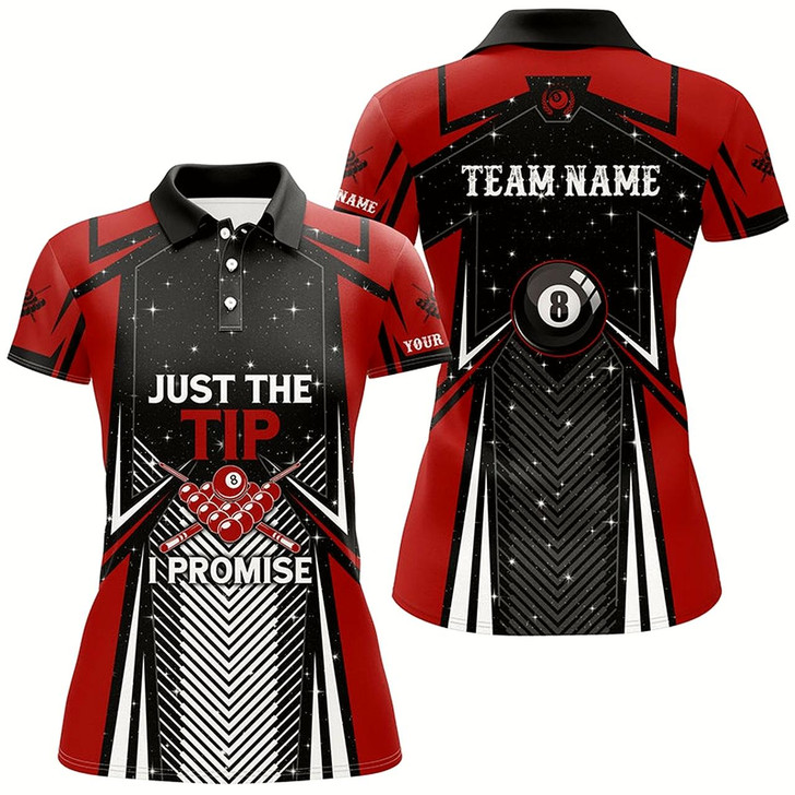 Goofygearprints Billiard Just The Tip I Promise Women Polo Shirts Customized Pool League Shirts, Billiard Jerseys Style 1