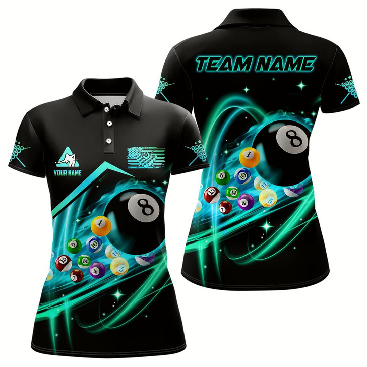 Goofygearprints Custom Billiard Balls 3D All Over Print Billiard Polo Shirts For Women, Custom Billiard Team Shirts