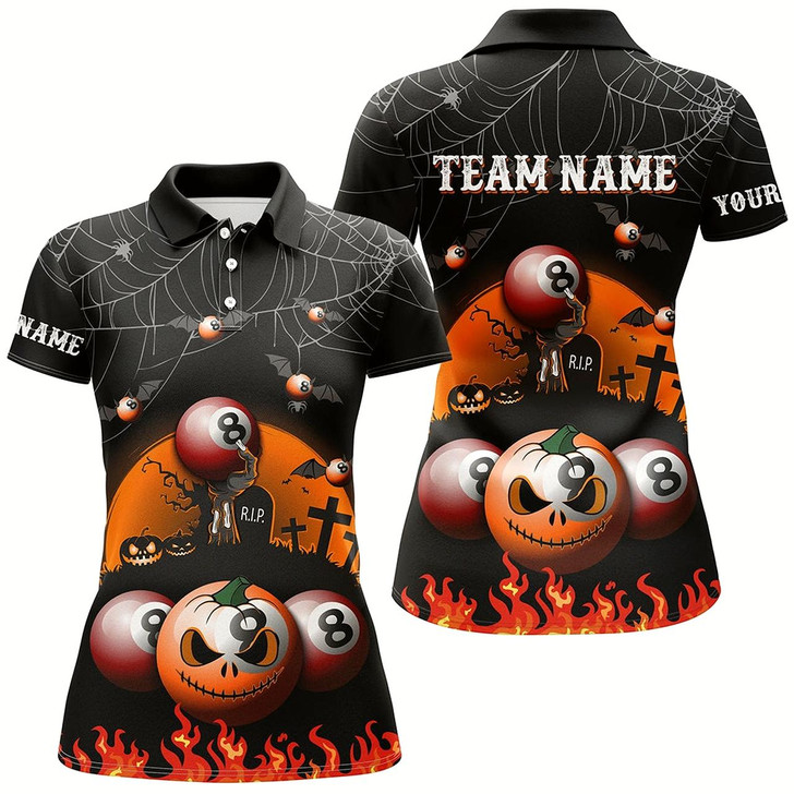 Goofygearprints Personalized Billiard Halloween 3D Printed Women Polo Shirts Best Custom Halloween Gifts