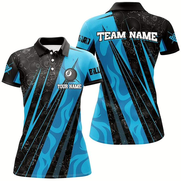 Goofygearprints Personalized Blue Billiard Tournament Sport Shirts For Women, Best Billiard Team Jerseys Uniform