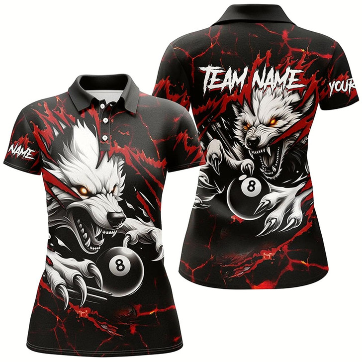 Goofygearprints Personalized Thunder Lightning Wolf Billiard Shirts For Women Custom Billiard League Jerseys