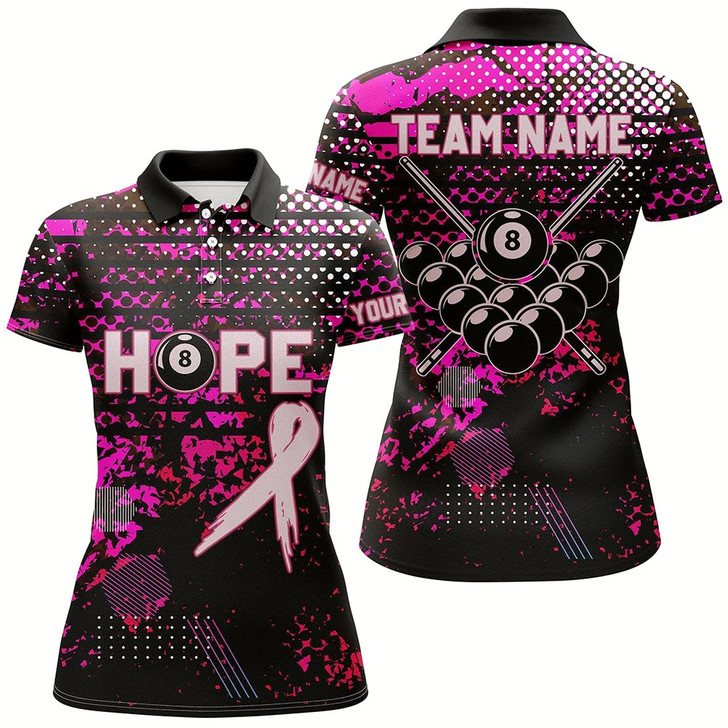 Goofygearprints Breast Cancer Awareness Pink Camo Custom Women Billiard Shirts, 8 Ball Pool Pink Jerseys For Pooler Style 3