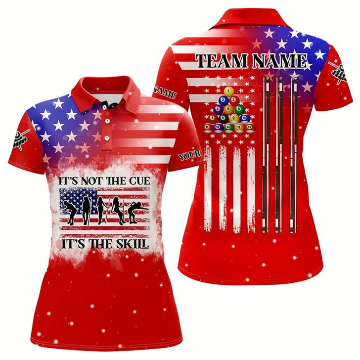 Goofygearprints It'S The Skill Custom American Flag Women Billiard Shirt Funny Billiard Jersey