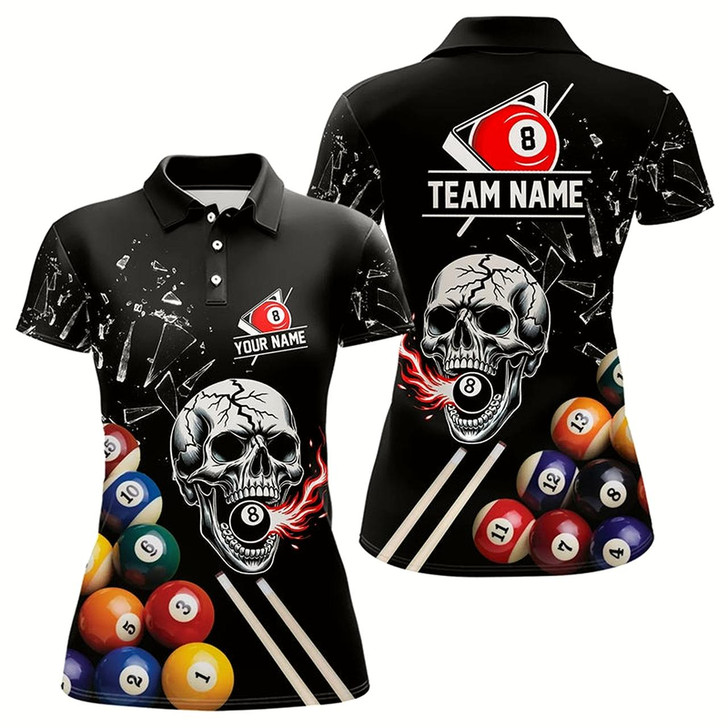 Goofygearprints Personalized Break Glass Skull Billiard Shirts For Women Custom Funny 3D Pool Balls Billiard Jerseys Style 2