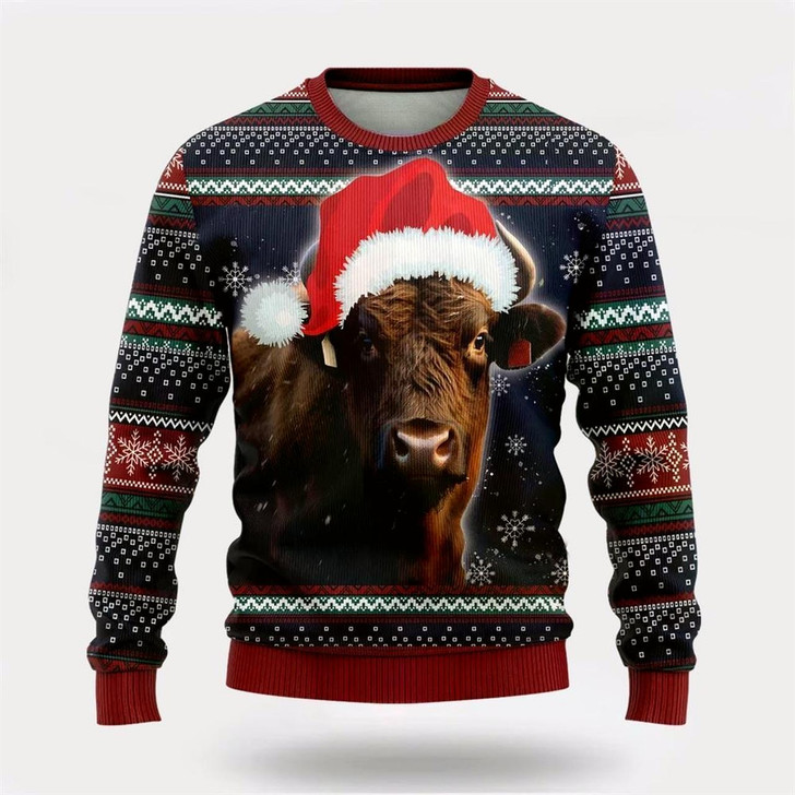 Goofygearprints Black Angus Ugly Christmas Sweater, Farm Sweater, Christmas Gift, Best Winter Outfit Christmas