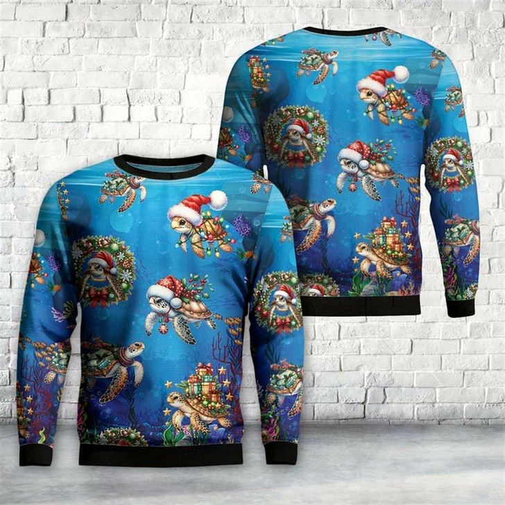 Goofygearprints Sea Turtle Ugly Christmas Sweater For Men And Women, Best Gift For Christmas, The Beautiful Winter Christmas Outfit