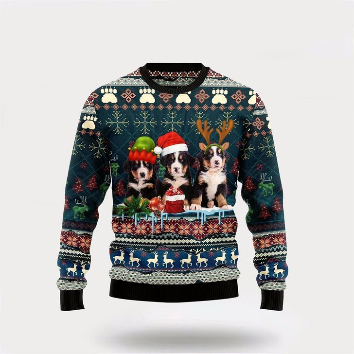 Goofygearprints Cute Bernese Mountain Dog Christmas Ugly Christmas Ugly Christmas Sweater For Men And Women, Gift For Christmas, Best Winter Christmas Outfit