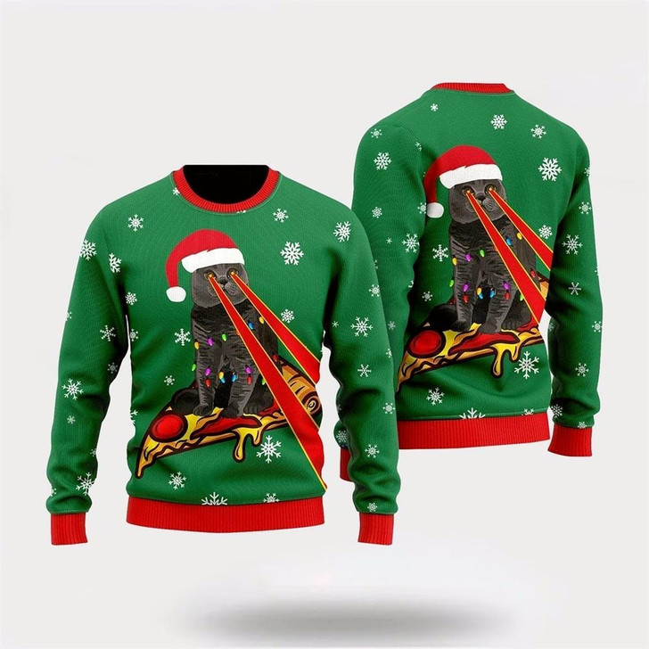 Goofygearprints Pizza Cat Christmas Pattern Ugly Christmas Ugly Christmas Sweater For Men And Women, Best Gift For Christmas, Christmas Fashion Winter