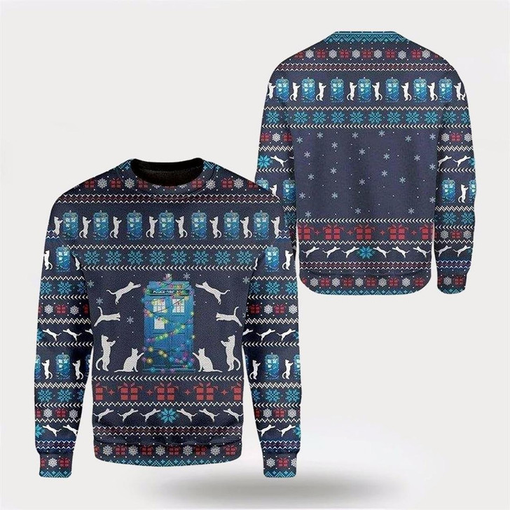 Goofygearprints Cat Jumper Ugly Christmas Sweater For Men And Women, Best Gift For Christmas, Christmas Fashion Winter