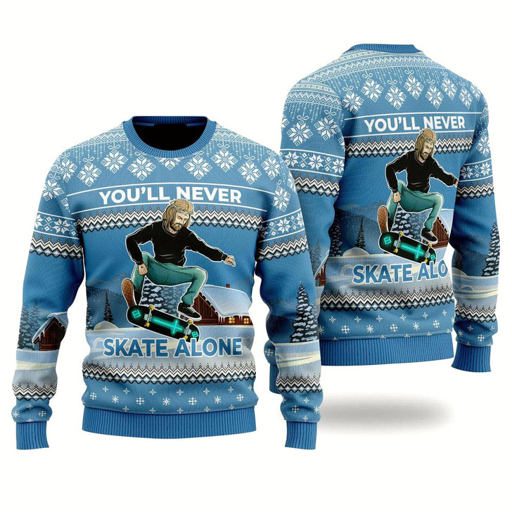 Goofygearprints Funny Jesus Skateboarding Ugly Christmas Sweater For Men & Women - Jesus Christ Sweater - Christian Shirts Gifts Idea