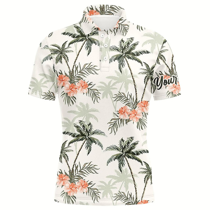 Goofygear Tropical Palm Trees Pattern Mens Golf Polo Shirts Custom Team Golf Shirts For Men
