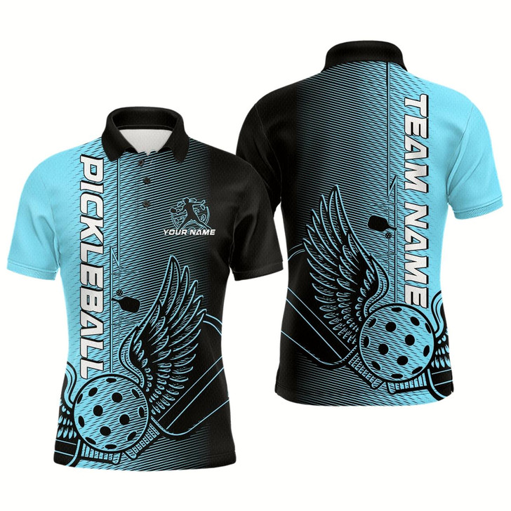 Goofygear Custom Blue Pickleball Wings Jerseys Outdoor Pickleball Polo Team Shirts For Men
