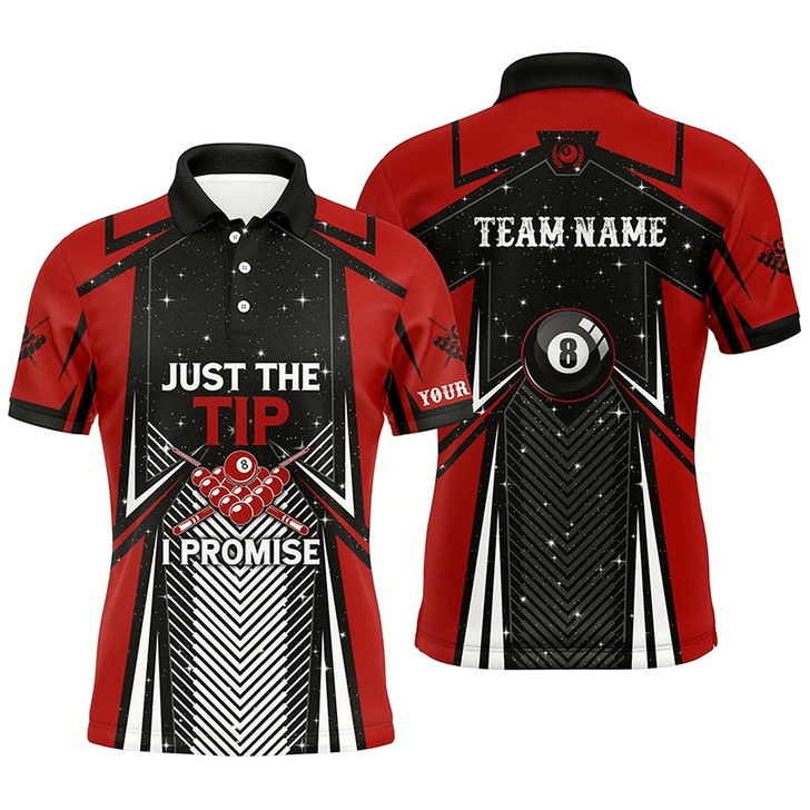Goofygear Billiard Just The Tip I Promise Men Polo Shirts Customized Pool League Shirts, Billiard Jerseys