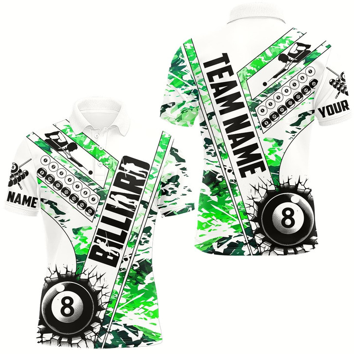 Goofygear Cracky Billiard 8 Ball Pool With Camo Men Polo Shirts Custom Team League Billiard Shirts Green