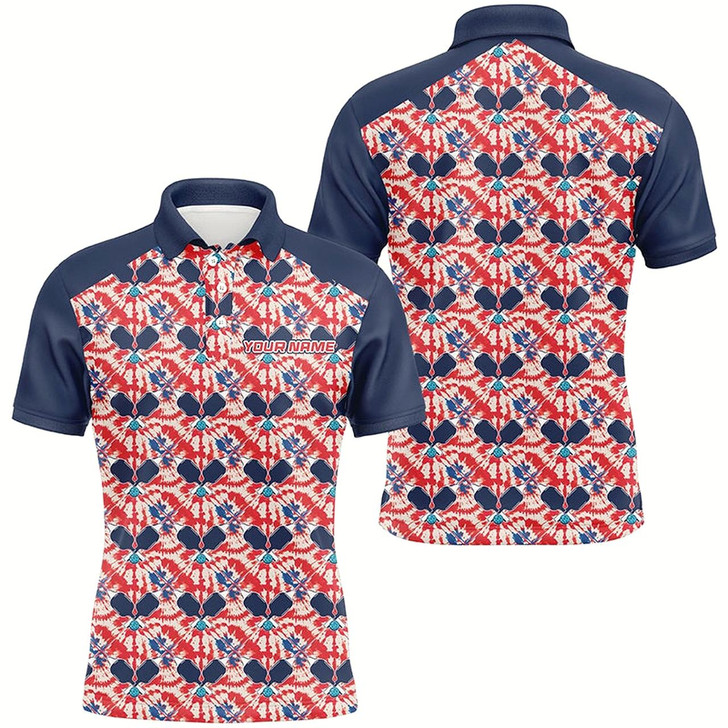 Goofygear Custom American Flag Pickleball Polo Shirts For Men, Patriotic Pickleball Jerseys For Team Style 3
